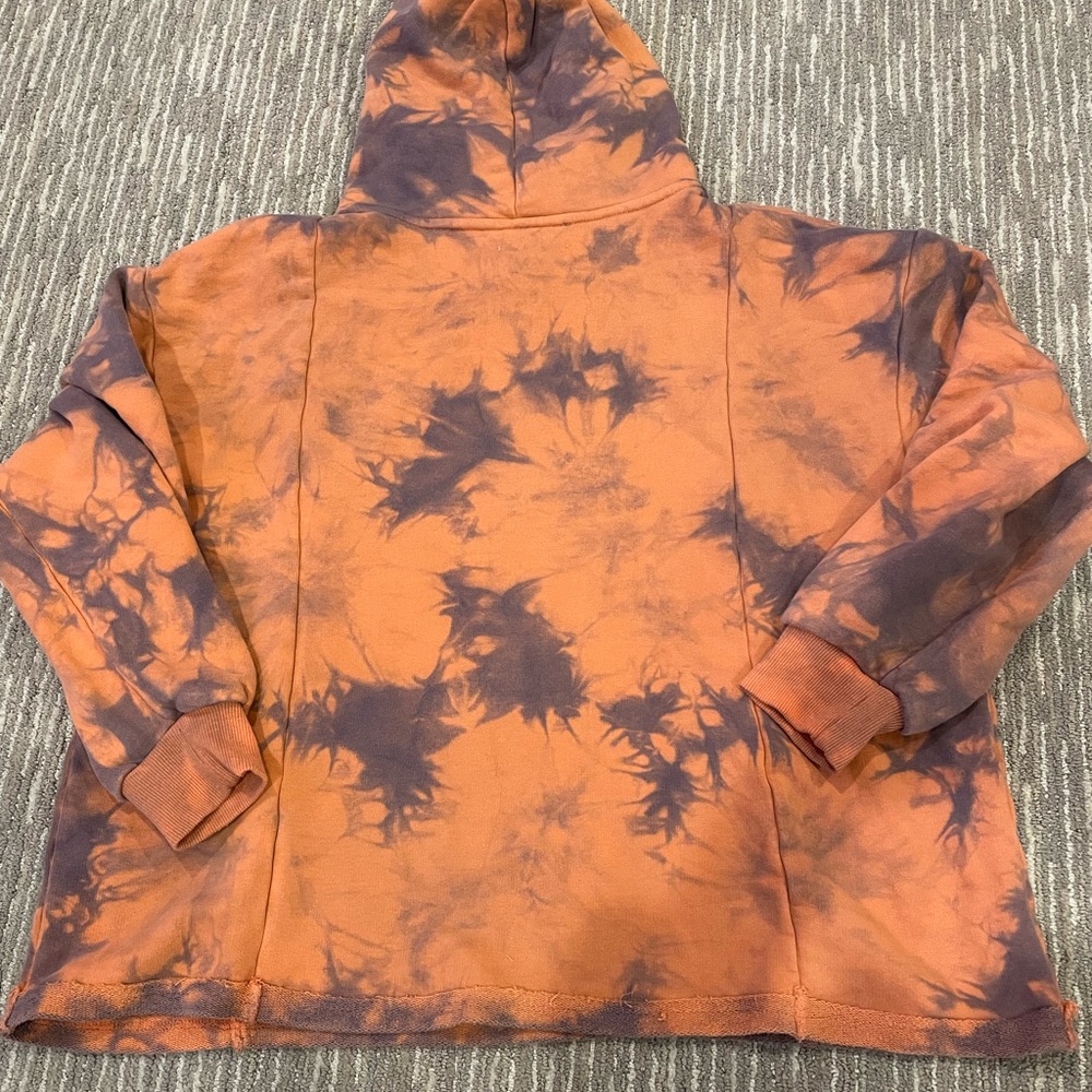 I am Gia Orange and Purple XS oversized tie dye hoodie sweatshirt